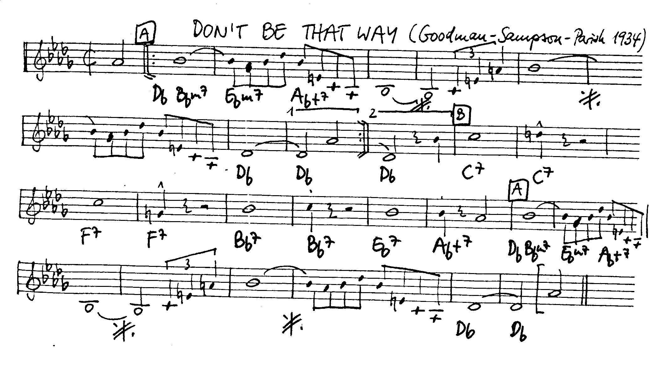 don't be that way leadsheet – book us for your next 20s or gatsby event